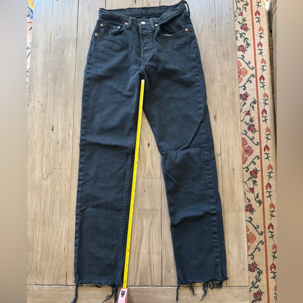 True Black Straight Leg Levi Jeans - Picture 2 of 5